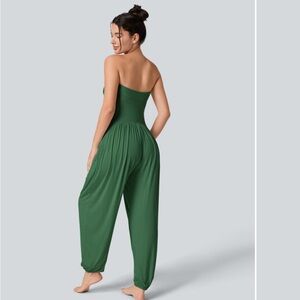 HALARA Forest Green Strapless Jumpsuit